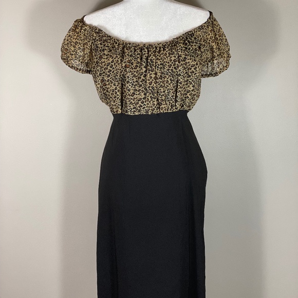 MODE MERR Leopard Print Fancy Vamp Bardot Wiggle Dress NWOT - Picture 1 of 12